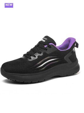Treesky Women's Slip-Resistant Work Sneakers Breathable Knit Lace-Up